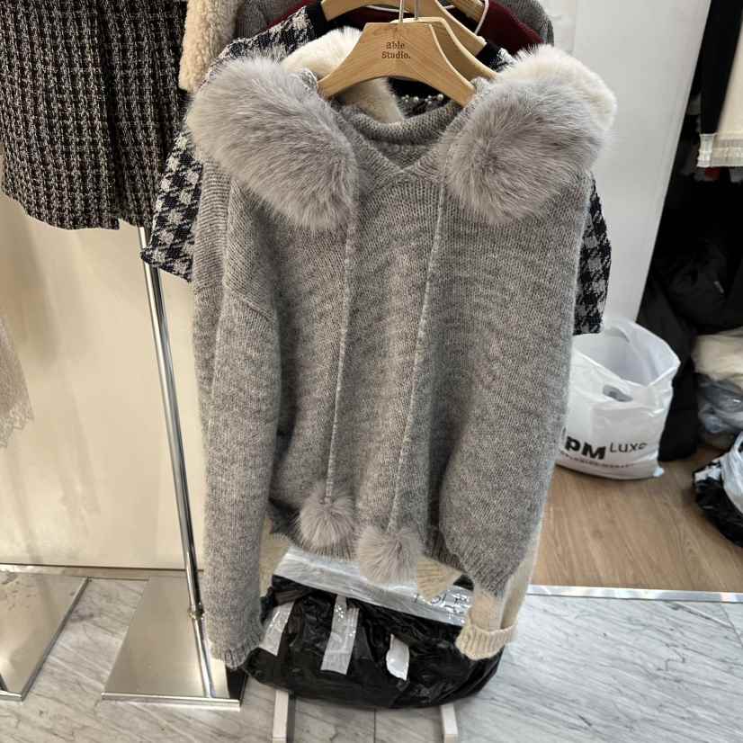 ABLESTUDIO韓國直郵㊣女裝新品人氣25秋冬時尚休閑毛衣圍巾ABLESTUDIO毛衣