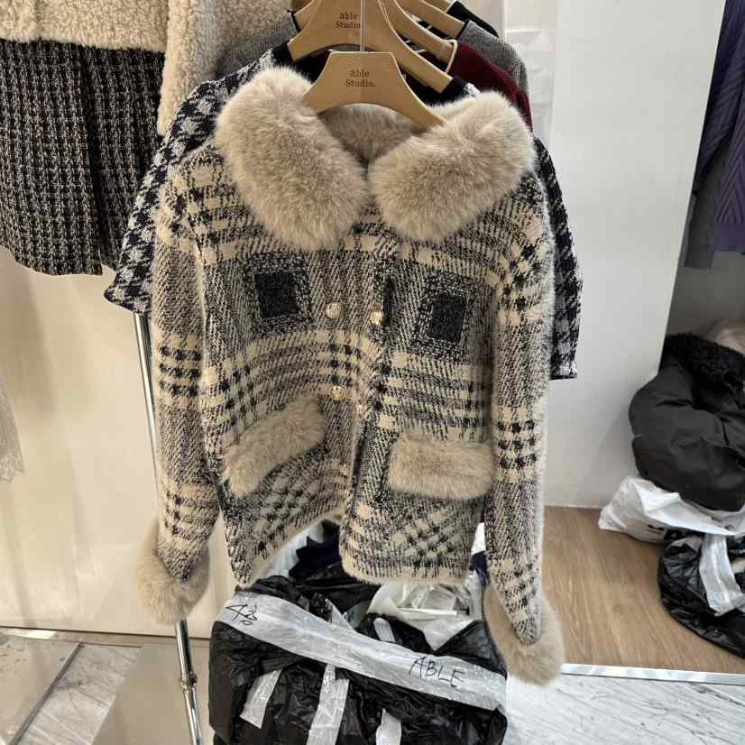 ABLESTUDIO韓國直郵㊣女裝新品熱賣人氣休閑職業推薦夾克格子ABLESTUDIO夾克