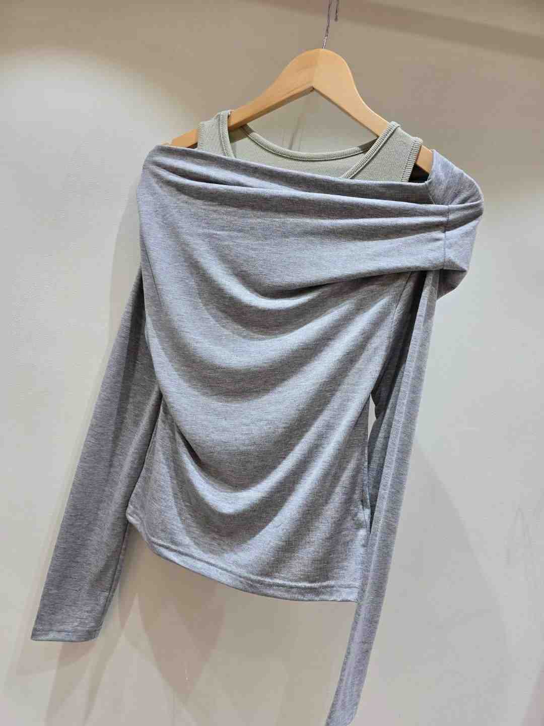 SOOMANCHAE-수만채-T東大門㊣直郵女士新款職業長袖T恤假兩件SOOMANCHAE長袖T恤