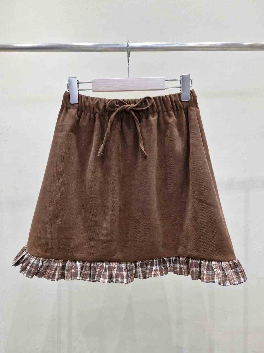 IF U-이퓨-T東大門㊣代購女士新款25秋冬休閑職業短裙褶皺IF U短裙