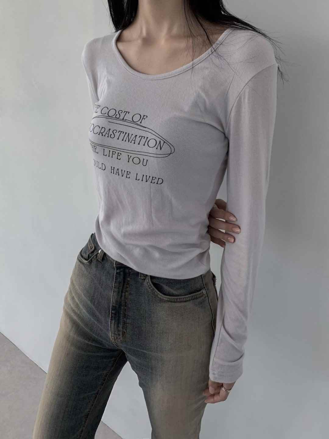 OUTT東大門㊣代購女士新款人氣職業推薦時尚真品休閑長袖T恤OUTT長袖T恤