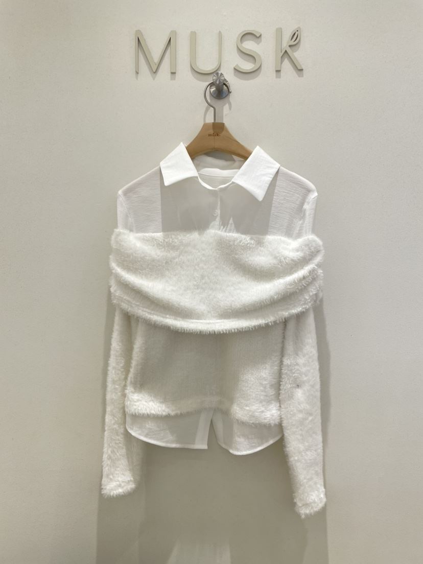 MUSK東大門㊣代購女士新品職業熱賣襯衫蕾絲衫安哥拉羊毛衫MUSK襯衫/蕾絲衫