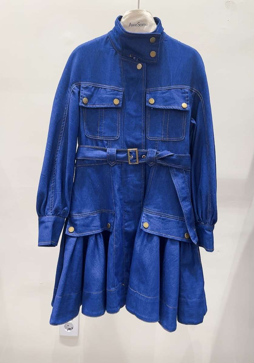 AWESOME-P東大門㊣代購女裝新款休閑推薦時尚連衣裙含腰帶AWESOME-P連衣裙