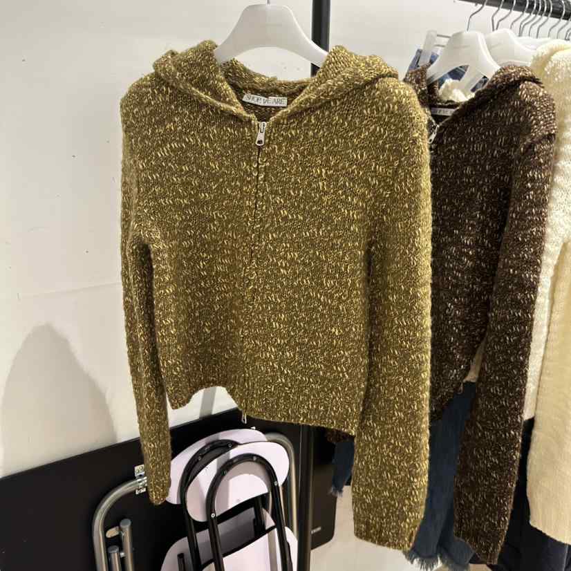 WE ARE/WELOVER東大門㊣實拍女士新品真品休閑毛衣開衫連帽SHOP_WE ARE毛衣