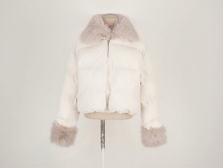 FEMME東大門㊣代購女裝新品職業時尚休閑短款羽絨服毛皮填充FEMME短款羽絨服