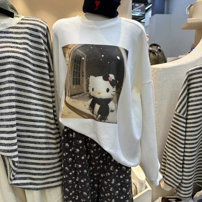 THE LINE-Q韓國代購㊣女裝新品25秋冬推薦休閑時尚熱賣衛衣THE LINE-Q衛衣