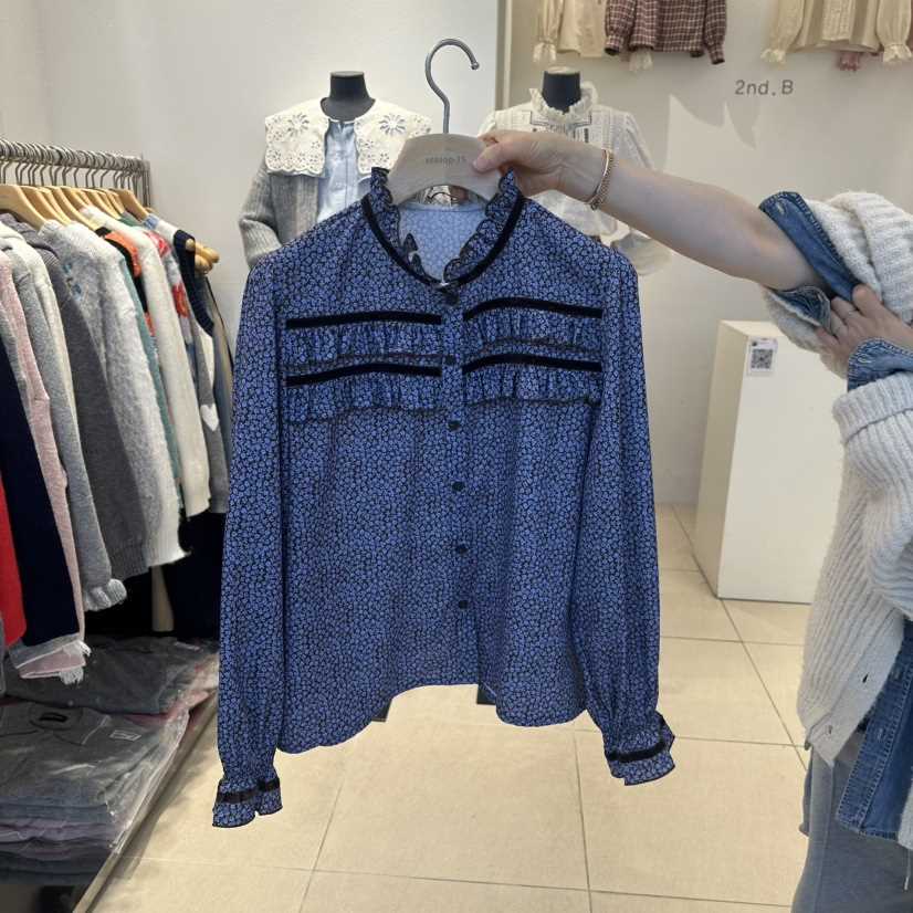 2nd B-S韓國代購㊣女裝新款時尚真品職業人氣休閑襯衫蕾絲衫2nd B-S襯衫/蕾絲衫