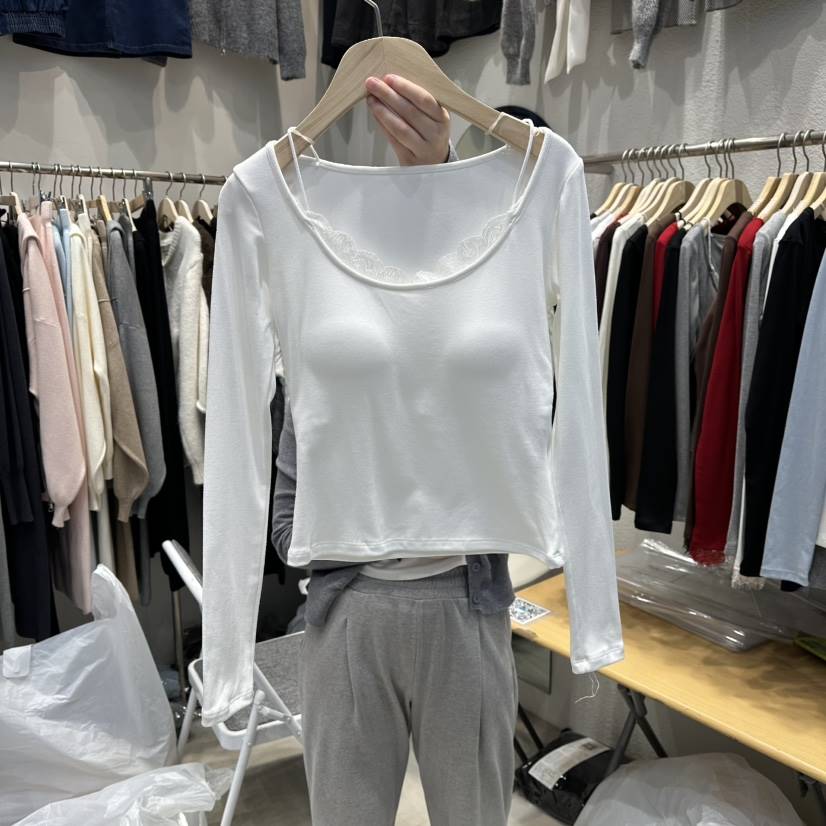 HOT PLACE韓國直郵㊣女裝新款熱賣職業推薦休閑長袖T恤系帶HOT PLACE_ISSUE/DREAM GIRIS長袖T恤