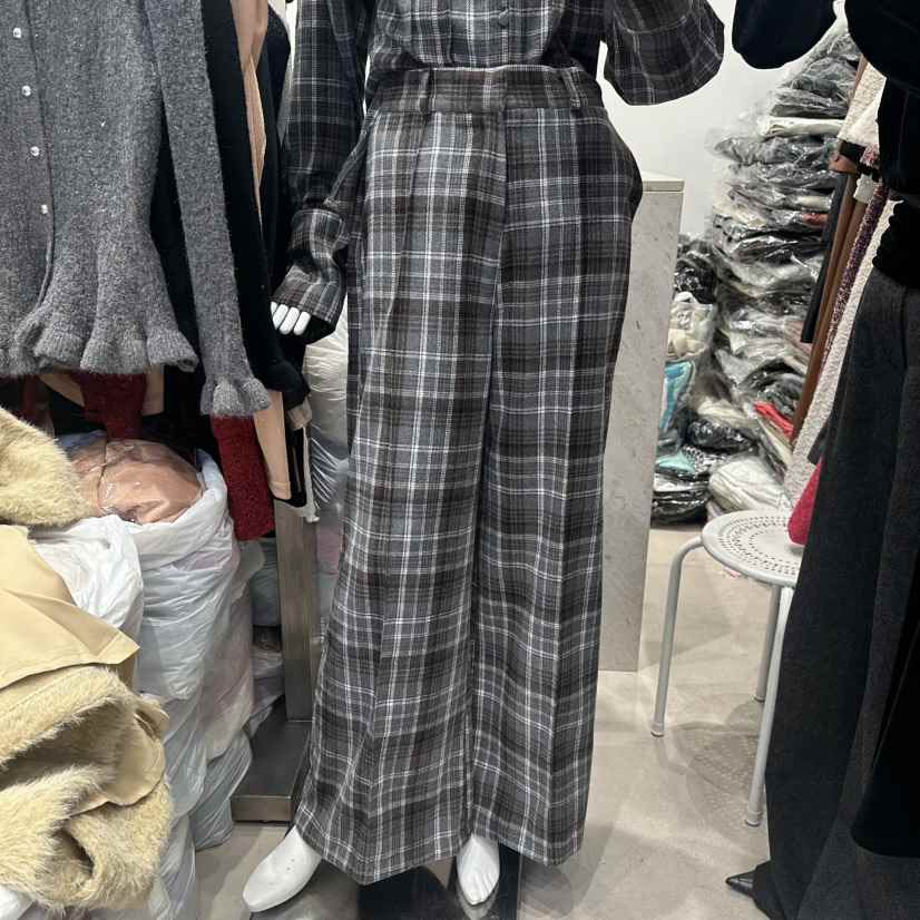 SENSIBLE-S東大門㊣實拍女士新品時尚人氣25秋冬休閑褲格子褶裥SENSIBLE休閑褲