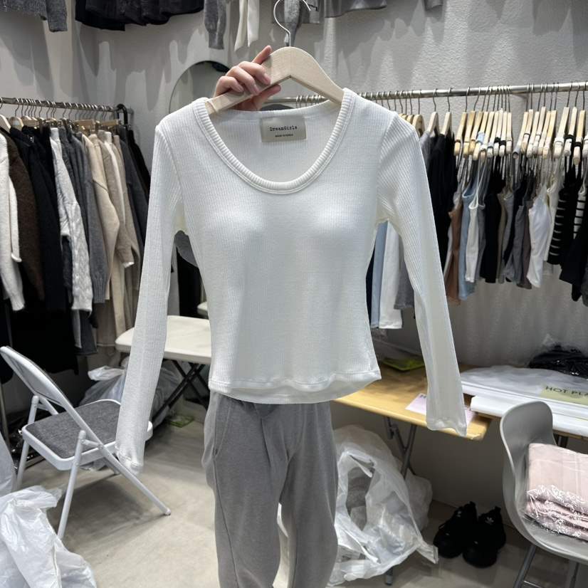 HOT PLACE韓國代購㊣女士新款真品休閑25秋冬熱賣時尚長袖T恤HOT PLACE_ISSUE/DREAM GIRIS長袖T恤