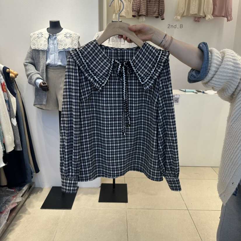 2nd B-S東大門㊣實拍女士新品真品休閑人氣25秋冬襯衫蕾絲衫2nd B-S襯衫/蕾絲衫