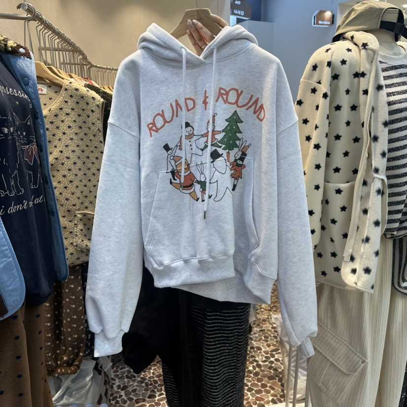 THE LINE-Q東大門㊣實拍女士新款熱賣人氣25秋冬衛衣加絨THE LINE-Q衛衣