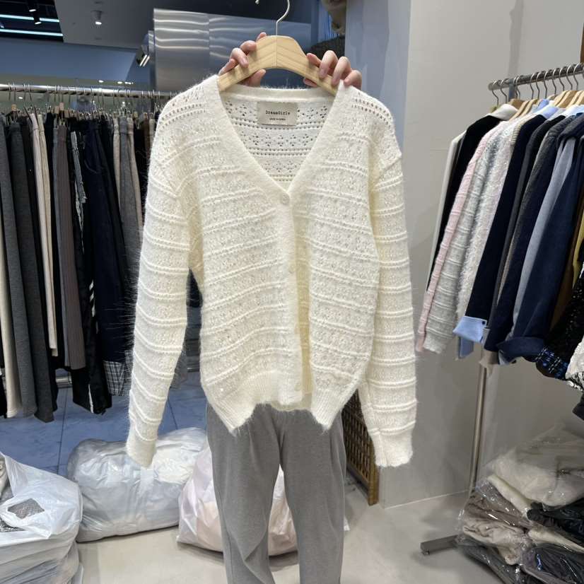 HOT PLACE韓國直郵㊣女裝新品25秋冬熱賣休閑針織衫開襟衫HOT PLACE_ISSUE/DREAM GIRIS針織衫