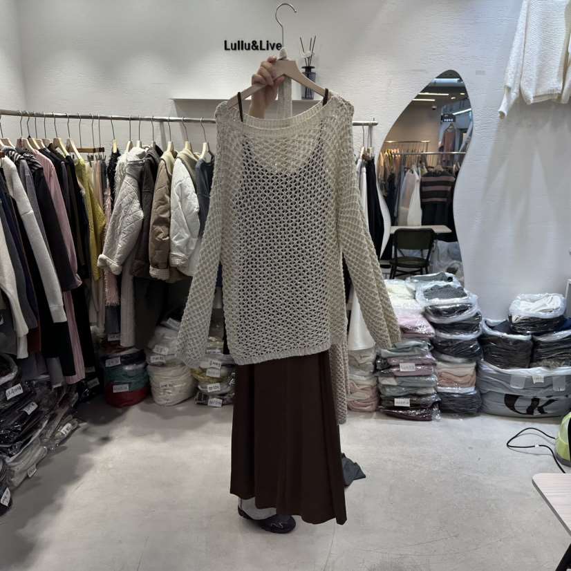 LULULALLA東大門㊣代購女士新款熱賣25秋冬套裝羊毛網眼套裝LULULALLA套裝