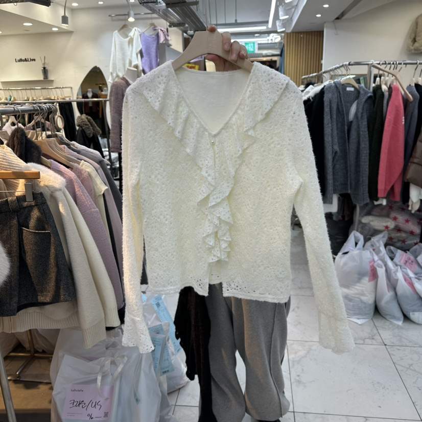LULULALLA東大門㊣代購女裝新款真品職業時尚人氣襯衫蕾絲衫LULULALLA襯衫/蕾絲衫