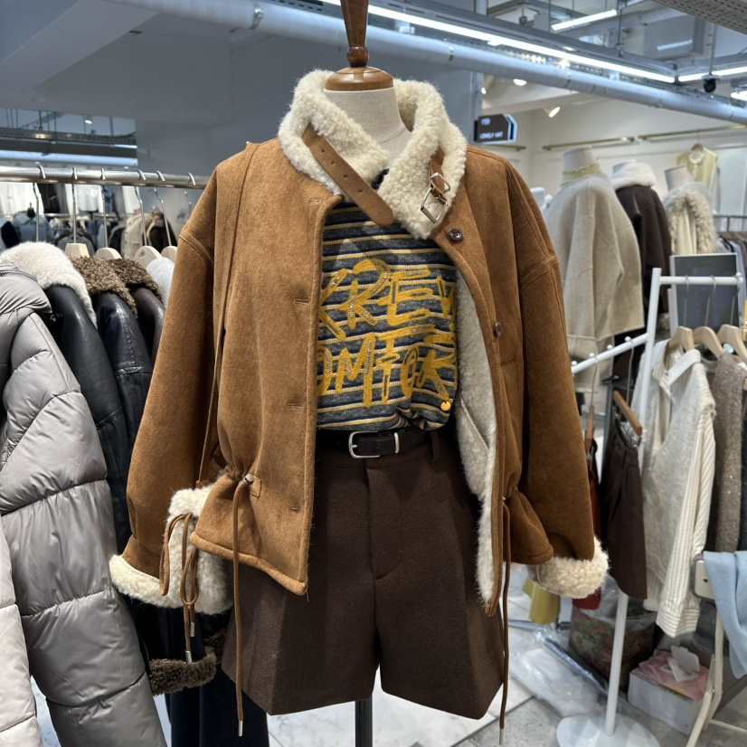 FLY FLY東大門㊣代購女士新品熱賣真品人氣推薦25秋冬夾克麂皮FLY FLY夾克