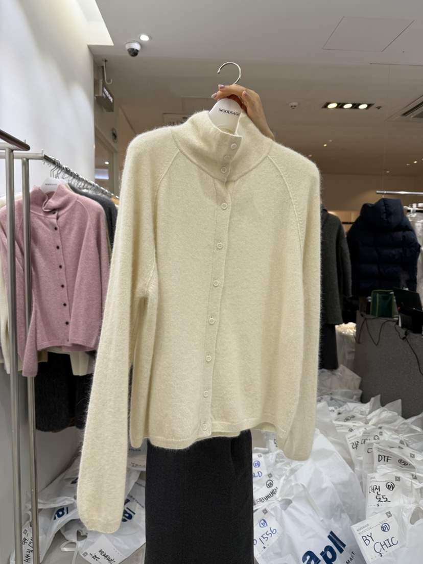 WOOD SAGE韓國代購㊣女裝新品人氣25秋冬真品針織衫浣熊開衫WOOD SAGE針織衫