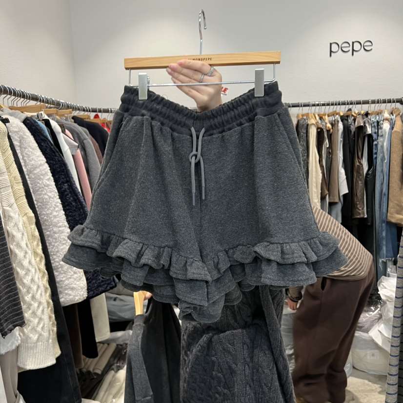 ALMOND PEPE韓國直郵㊣女士新品職業時尚休閑真品短褲毛圈絨ALMOND PEPE短褲