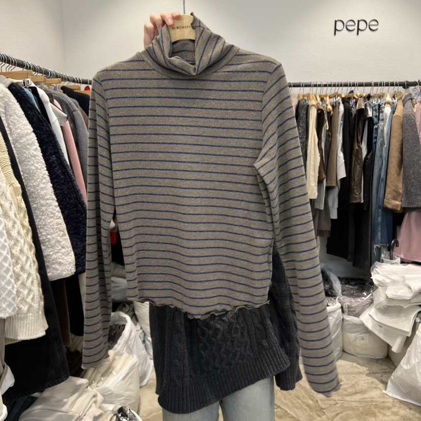 ALMOND PEPE韓國代購㊣女裝新款職業時尚推薦人氣休閑長袖T恤ALMOND PEPE長袖T恤