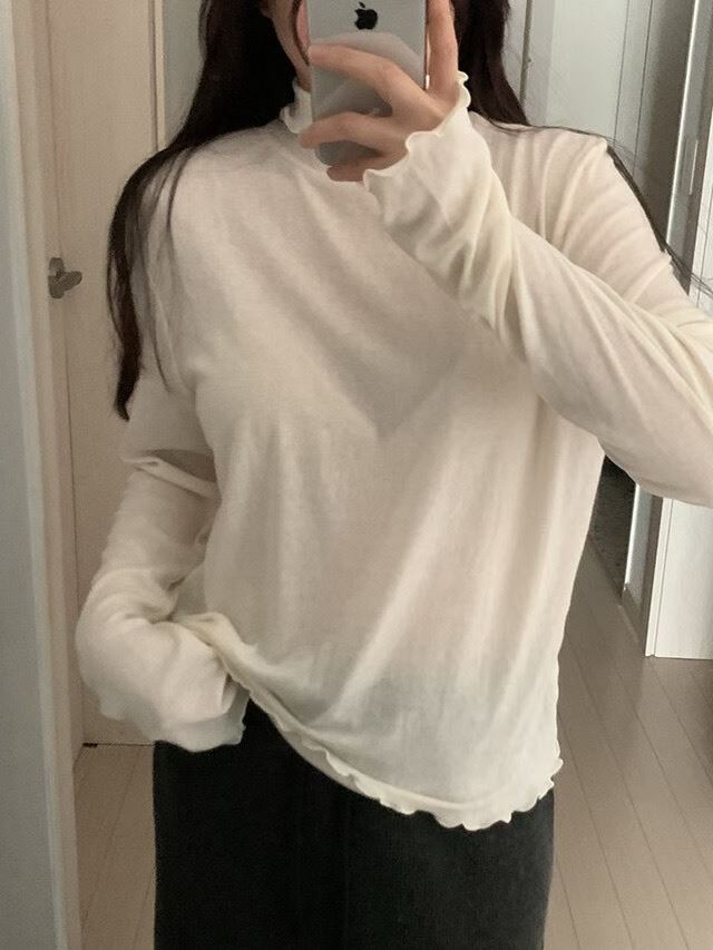 SIMPIEBEIGE韓國代購㊣女士新款真品熱賣長袖T恤天絲羊毛保暖SIMPIEBEIGE長袖T恤