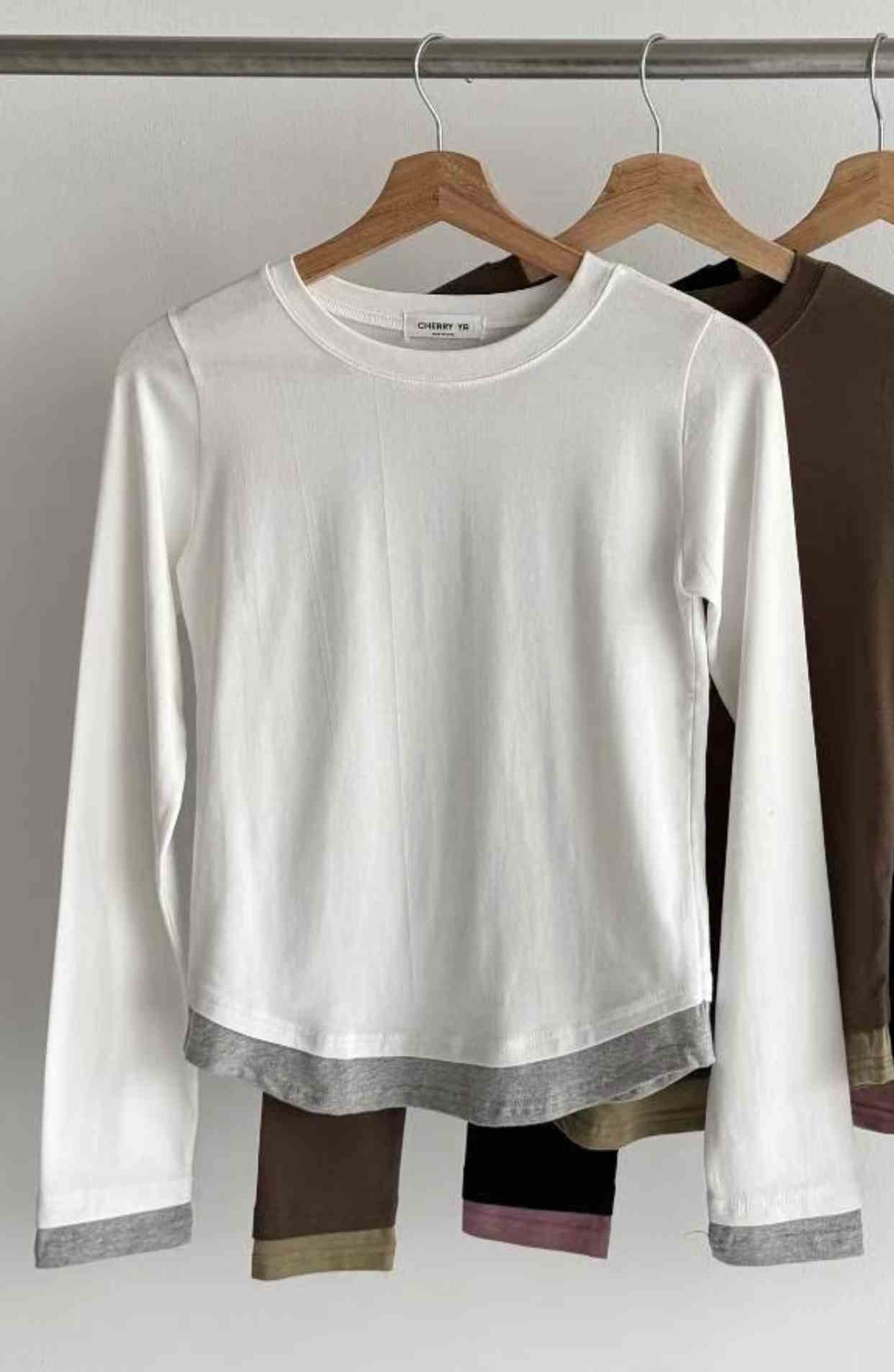 CHERRY YA東大門㊣實拍女裝新品真品時尚熱賣25秋冬長袖T恤CHERRY YA長袖T恤