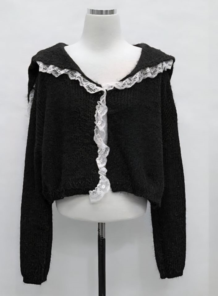 FEMME韓國直郵㊣女士新品25秋冬人氣推薦休閑熱賣針織衫蕾絲FEMME針織衫