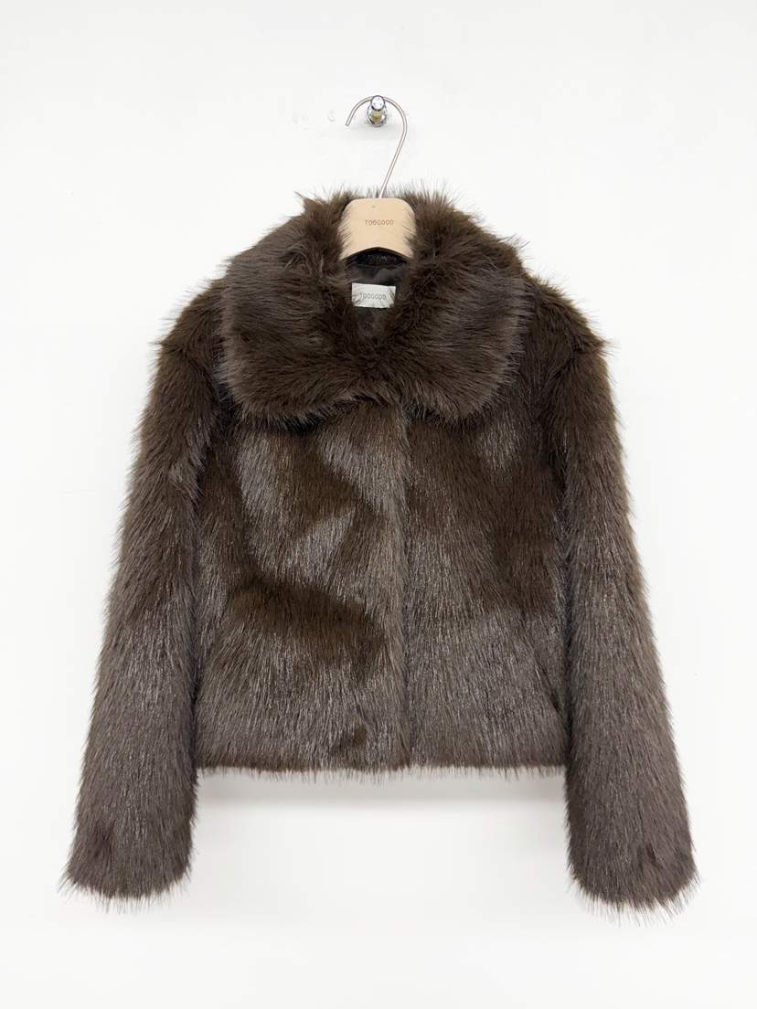 TOOGOOD東大門㊣代購女裝新款推薦職業時尚休閑短款大衣皮草TOOGOOD短款大衣