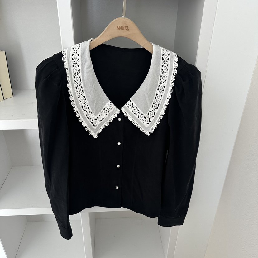 SOUIT東大門㊣實拍女士新款25秋冬人氣時尚熱賣職業襯衫蕾絲衫SOUIT襯衫/蕾絲衫