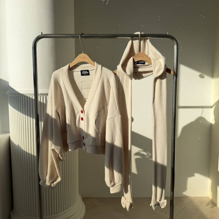 PALETTE-Q東大門㊣直郵女士新款時尚休閑套裝套裝圍巾開衫PALETTE-Q套裝