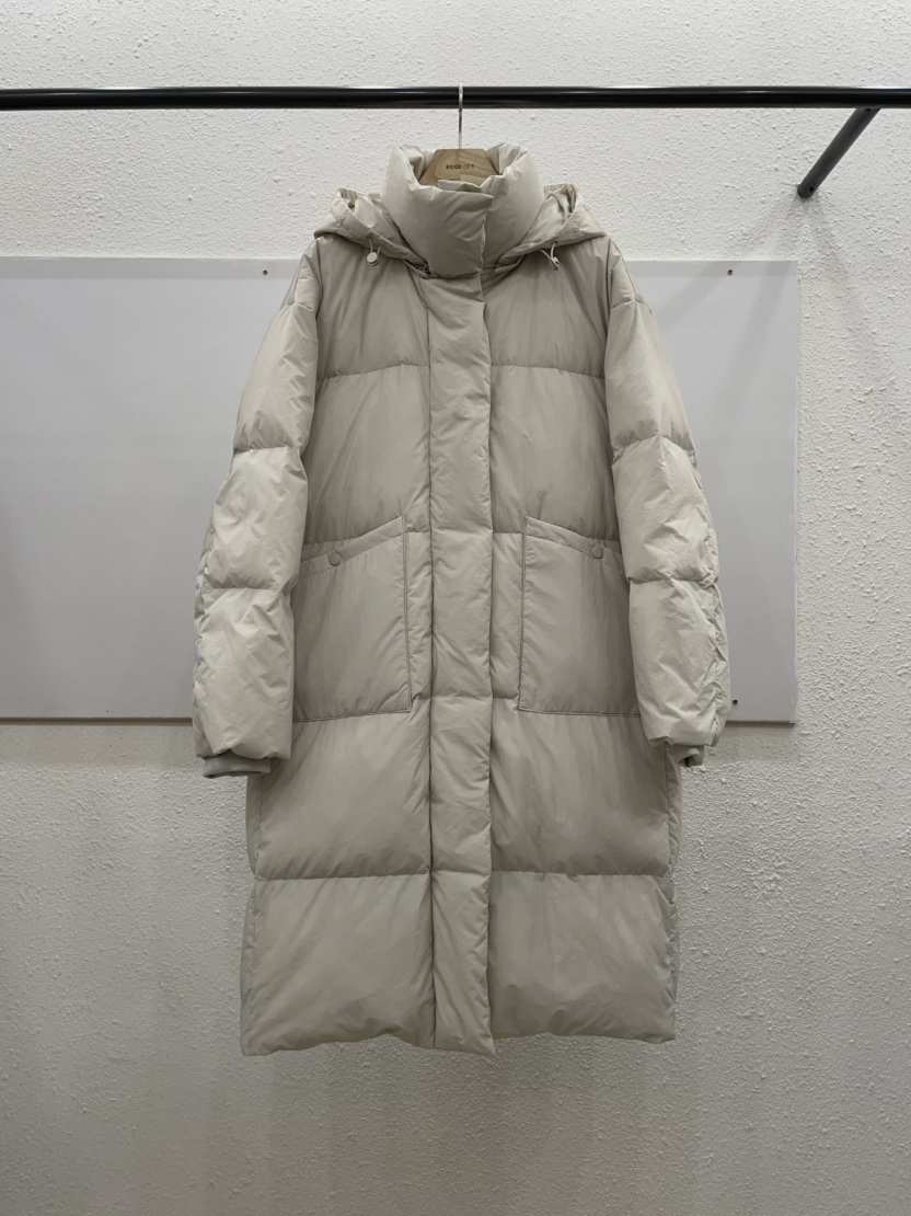 EGGPLANT韓國直郵㊣女士新款熱賣時尚人氣長款羽絨服兜帽填充EGGPLANT長款羽絨服