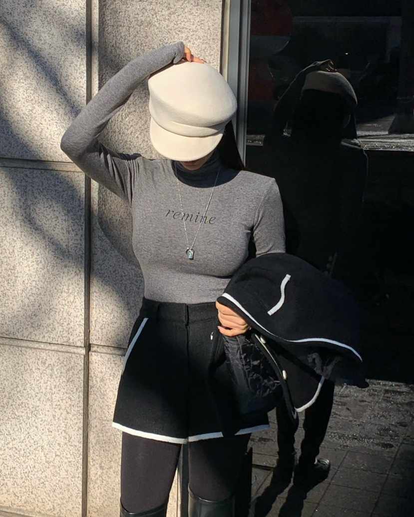 REVE CITE-L東大門㊣代購女裝新品人氣休閑推薦25秋冬長袖T恤REVE CITE-L長袖T恤