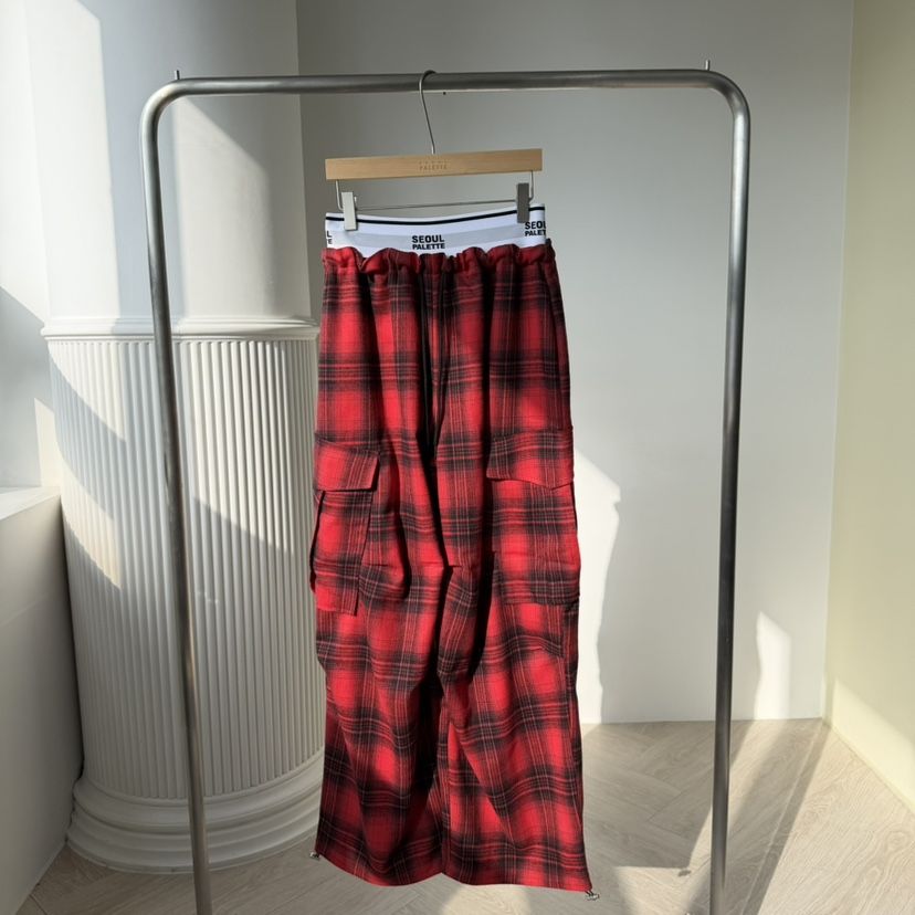 PALETTE-Q東大門㊣代購女裝新品時尚熱賣推薦職業休閑褲格子PALETTE-Q休閑褲