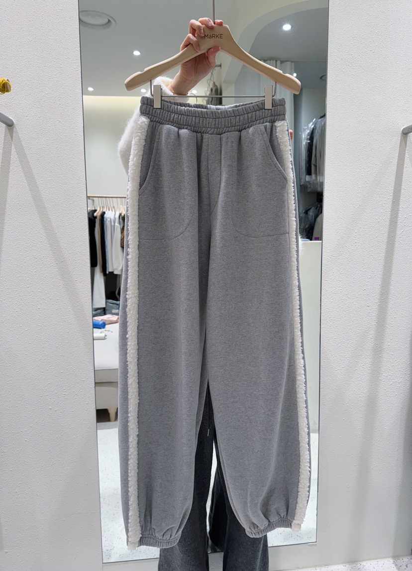 MARKE-P韓國代購㊣女裝新品時尚25秋冬熱賣推薦休閑褲抓絨MARKE-P休閑褲