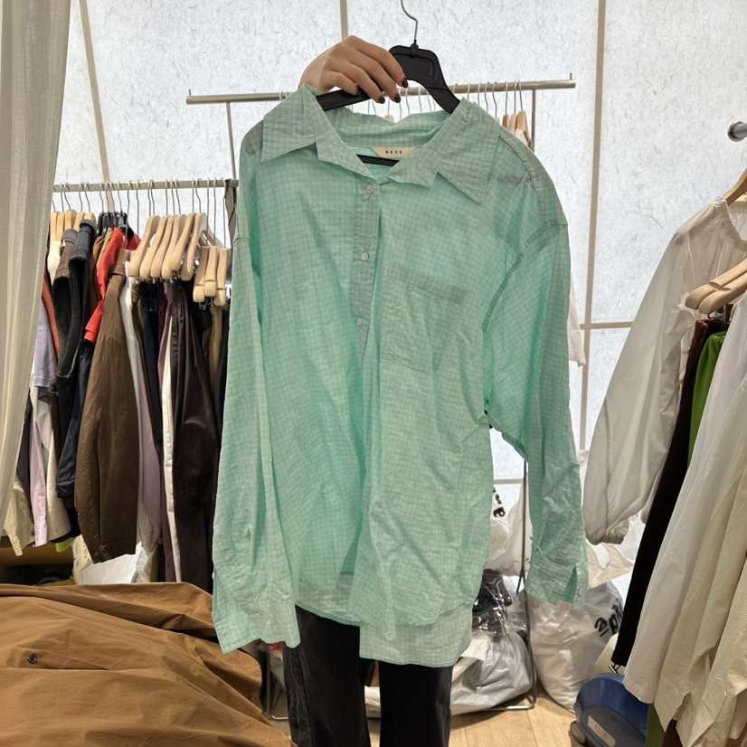 REVE-L東大門㊣實拍女裝新款人氣時尚職業25秋冬襯衫蕾絲衫格紋REVE-L襯衫/蕾絲衫