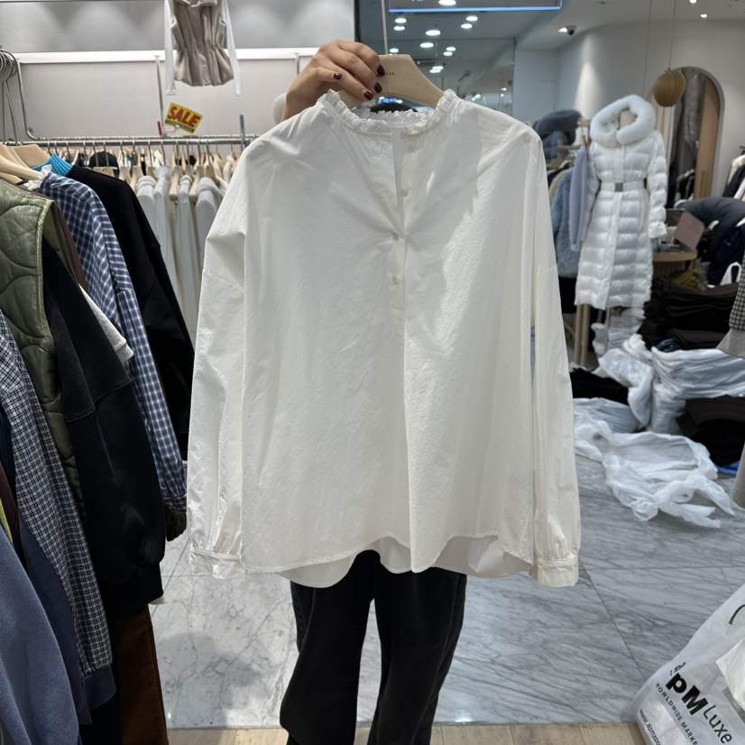 REVE-L東大門㊣代購女裝新款25秋冬人氣休閑職業襯衫蕾絲衫REVE-L襯衫/蕾絲衫