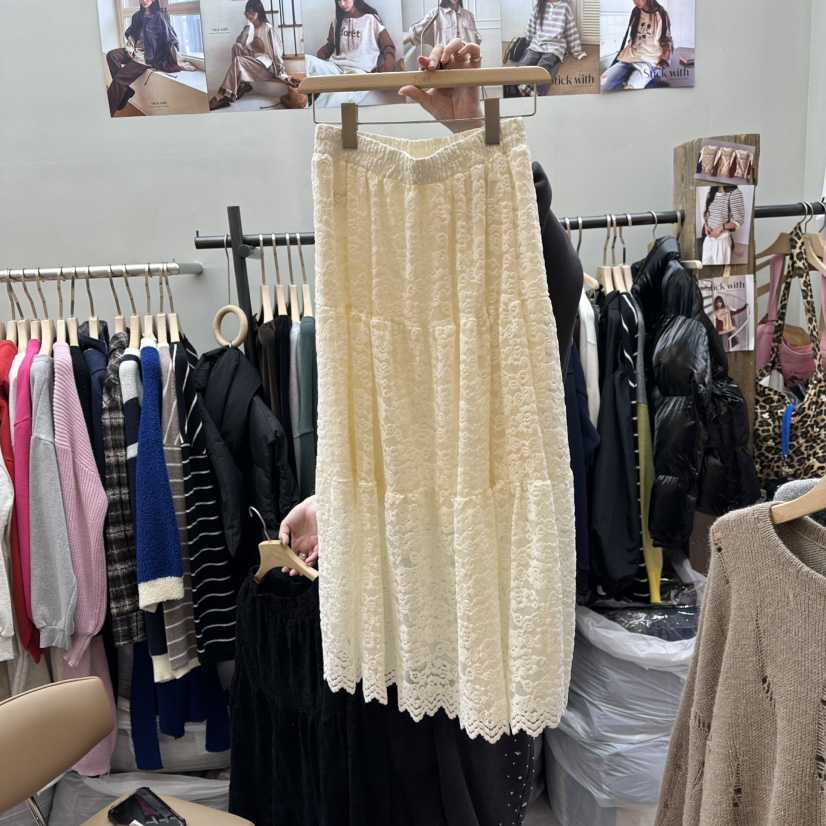 STICK WITH東大門㊣代購女裝新品25秋冬時尚休閑職業人氣長裙STICK WITH長裙