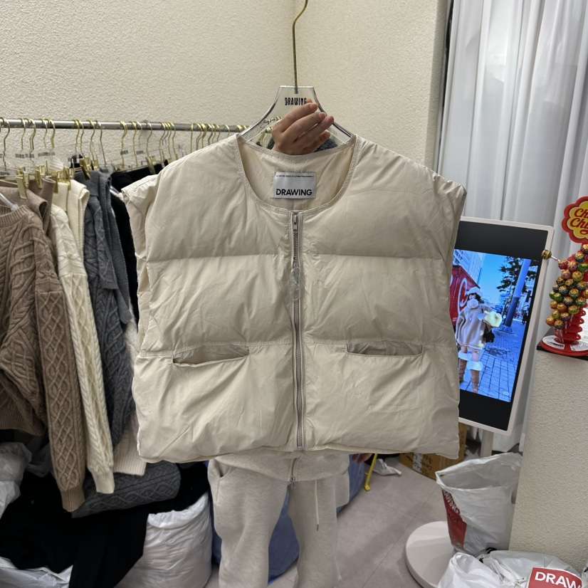 DRAWING東大門㊣直郵女士新品人氣職業推薦熱賣馬甲短款鴨絨DRAWING馬甲