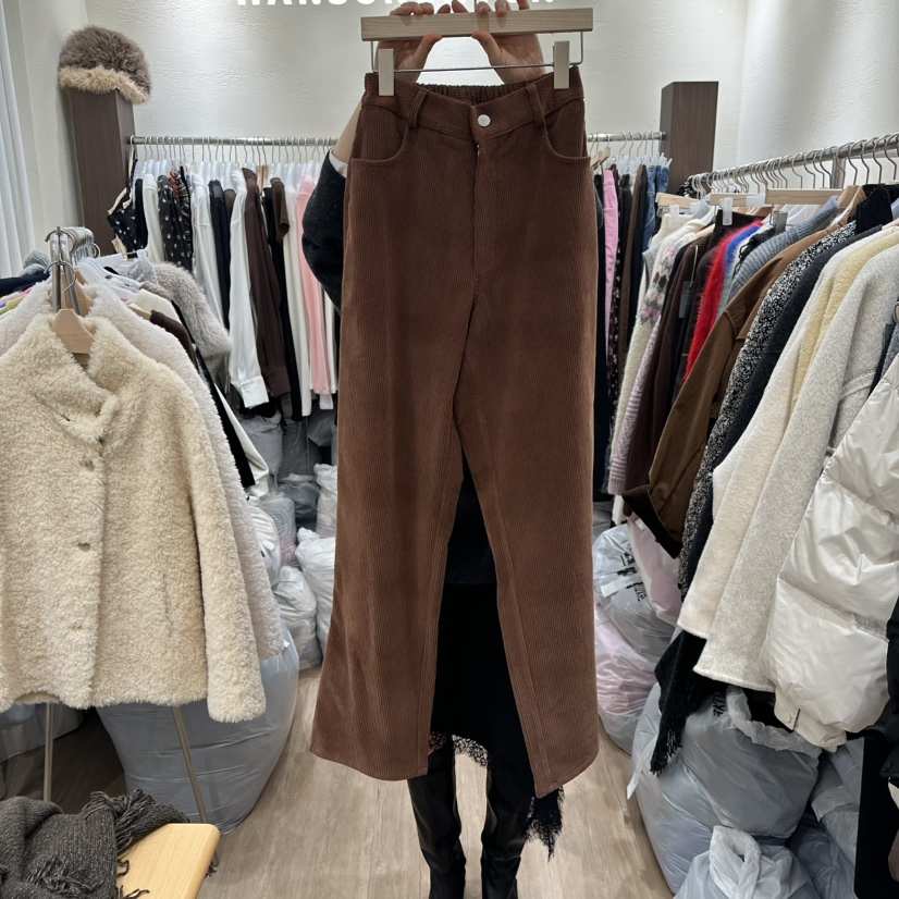 HANSUNGHYUN東大門㊣直郵女裝新品25秋冬人氣休閑休閑褲燈心絨HANSUNGHYUN休閑褲