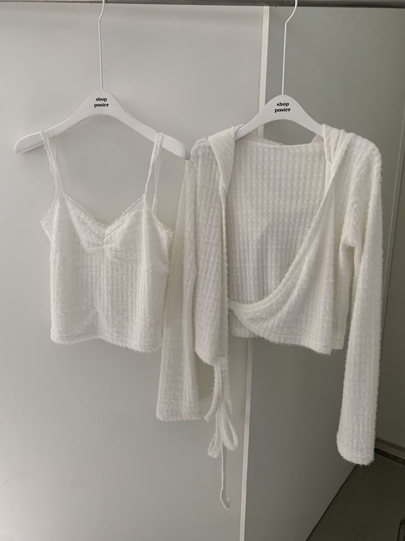 SHOP POSTER韓國代購㊣女裝新品時尚人氣休閑套裝安哥拉套裝SHOP_POSTER套裝