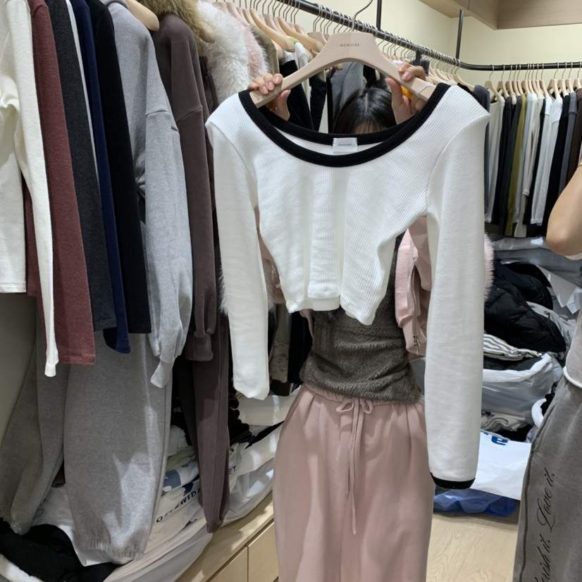 MEMOIRE東大門㊣直郵女裝新款熱賣25秋冬職業推薦時尚長袖T恤MEMOIRE長袖T恤