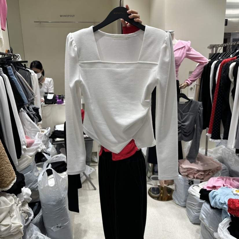 MONOPOLY韓國直郵㊣女裝新款推薦時尚休閑職業人氣25秋冬長袖T恤MONO_POLY長袖T恤