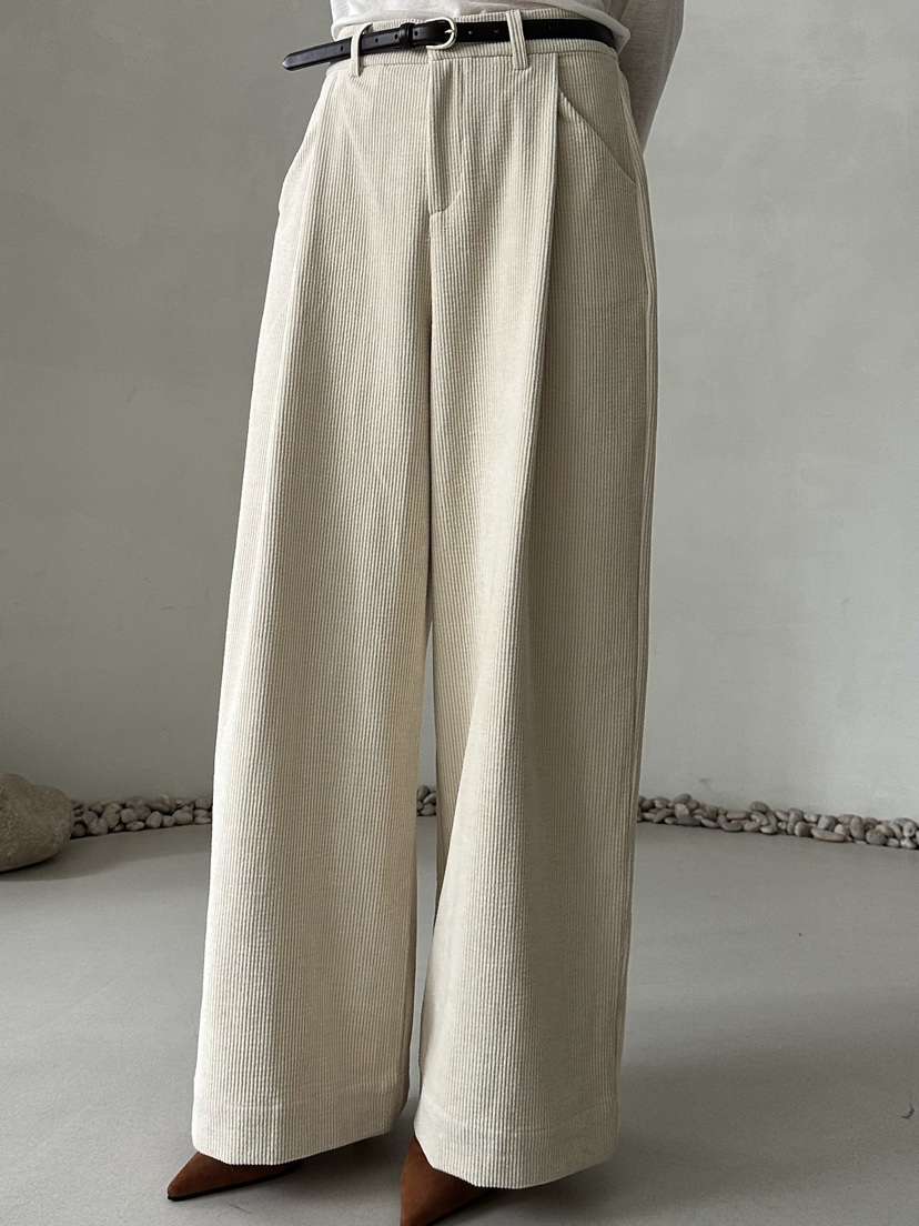 DEMAR東大門㊣代購女士新款25秋冬職業休閑褲不含腰帶燈芯絨DEMAR休閑褲