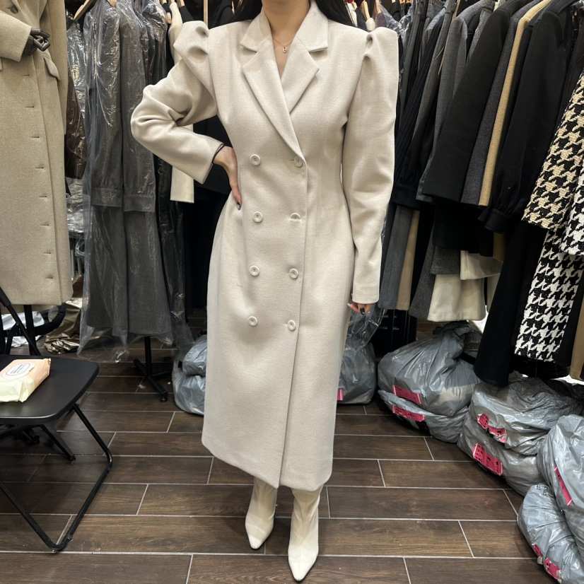 HERISH-HAUTE韓國代購㊣女士新品時尚休閑25秋冬中長款大衣HERISH-HAUTE中長款大衣