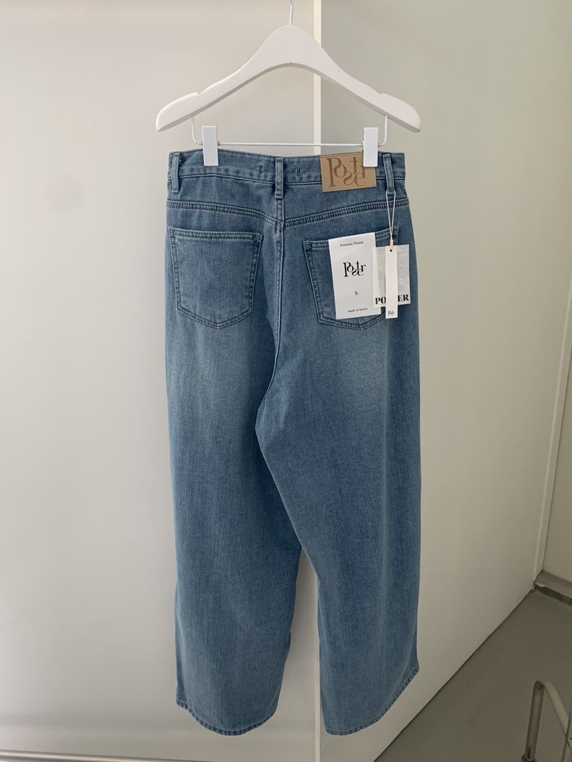 SHOP POSTER韓國代購㊣女裝新品人氣休閑職業牛仔褲加絨羊毛SHOP_POSTER牛仔褲