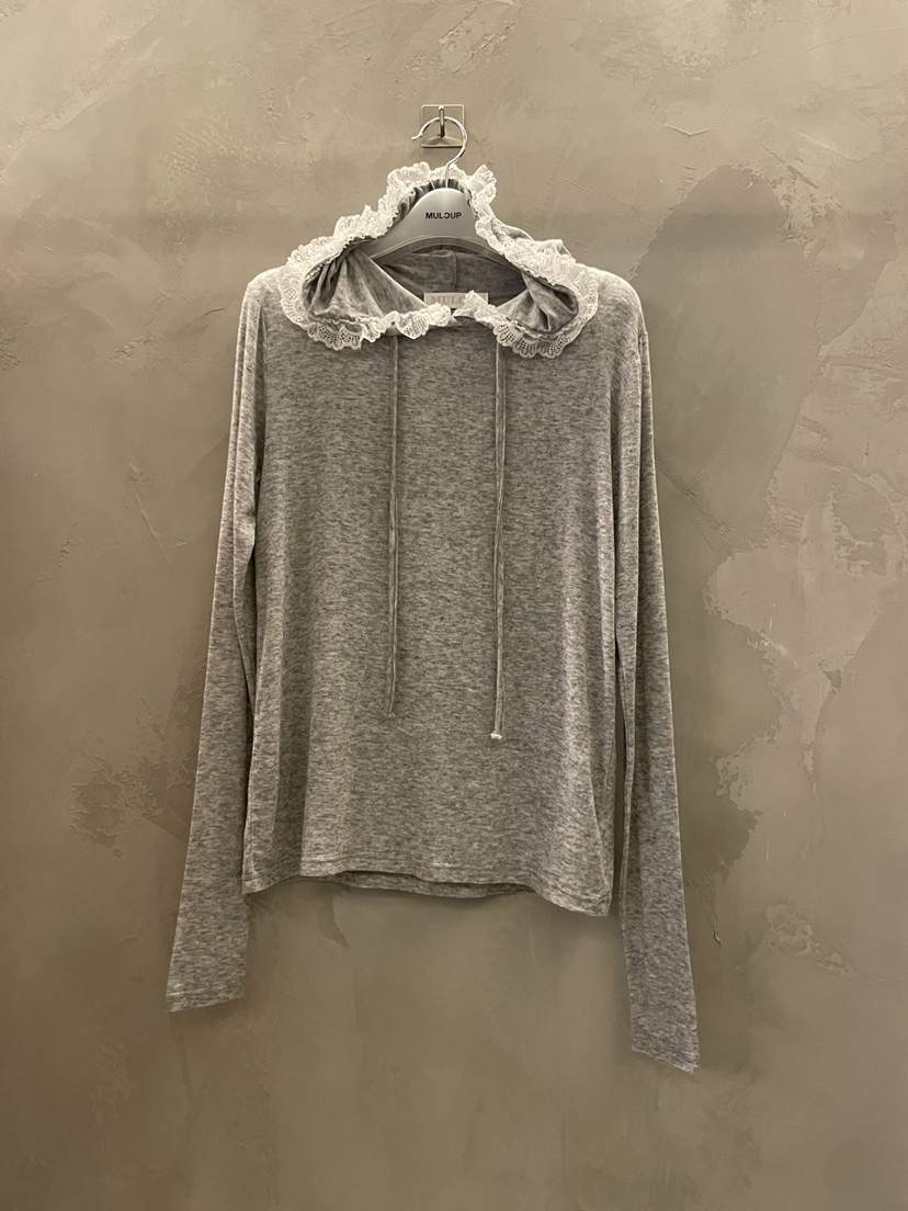 MULCUP韓國直郵㊣女裝新款休閑25秋冬熱賣長袖T恤連帽衫羊毛MULCUP長袖T恤