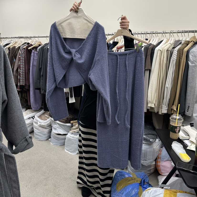 AMOEBA韓國直郵㊣女士新款25秋冬推薦休閑職業套裝安哥拉套裝AMOEBA套裝