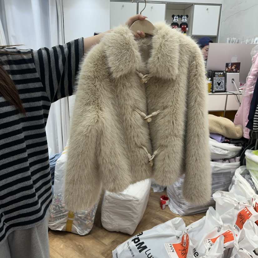 DE LINE東大門㊣實拍女裝新品25秋冬休閑推薦短款大衣皮草DE LINE短款大衣