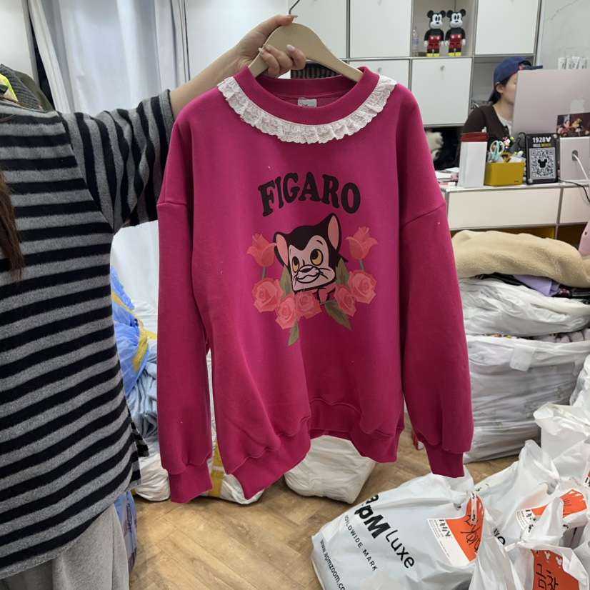 DE LINE韓國代購㊣女士新品時尚人氣職業熱賣25秋冬衛衣加絨DE LINE衛衣