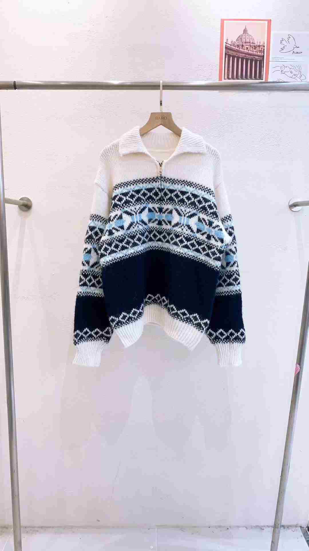 BARO東大門㊣直郵女裝新品推薦真品25秋冬時尚休閑毛衣拉鏈BARO毛衣