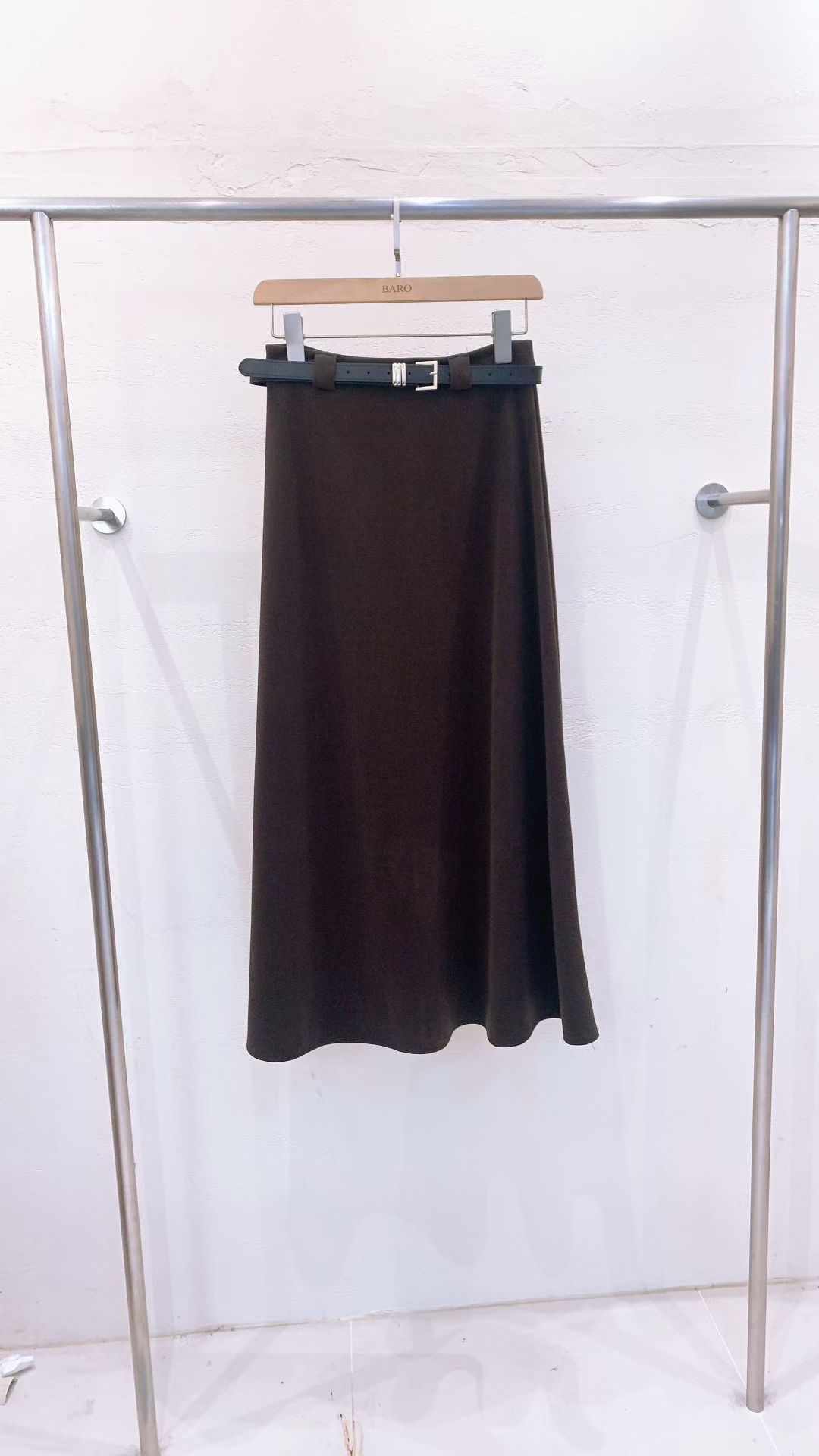 BARO韓國代購㊣女士新品熱賣職業真品休閑人氣時尚長裙含腰帶BARO長裙